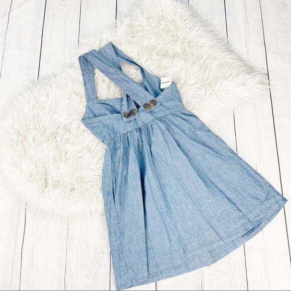 Free People Women's Blue Chambray Button Down Hip Pockets Dress Size 4 NEW - Picture 6 of 7
